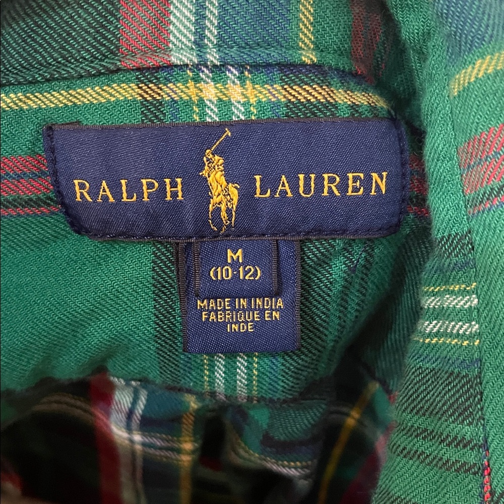 Boys Ralph Lauren Green Plaid Shirt
